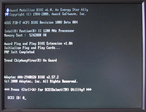 BIOS screen photo